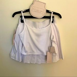 Cropped tank and pleated skort set